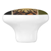 Zwart-olive Green Jaguar Animal Print Keramische Knop (Zijkant)