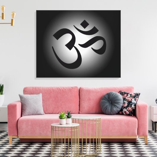 Zwart OM-symbool Canvas Afdruk (Insitu (Woonkamer))