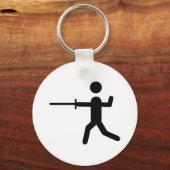 zwart omheiningssymbool logo sleutelhanger (Voorkant)