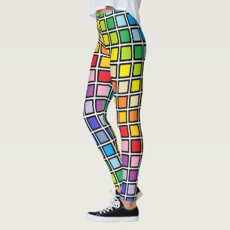 Zwart omlijnd brederspectrum regenboogpleinen leggings