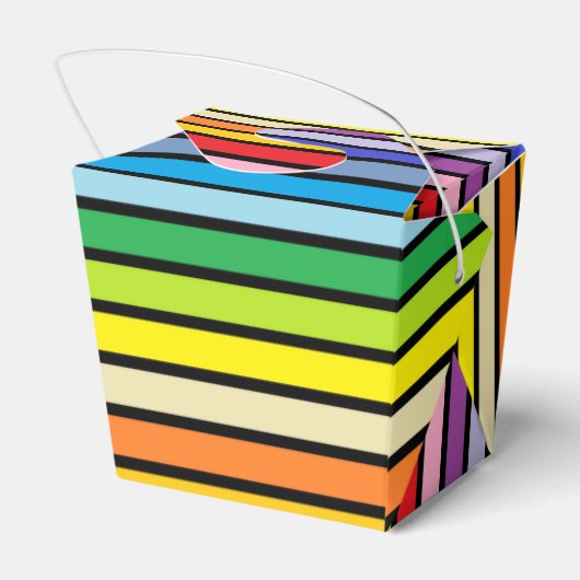 Zwart omlijnd brederspectrum regenboogstrips bedankdoosjes (Achterkant)