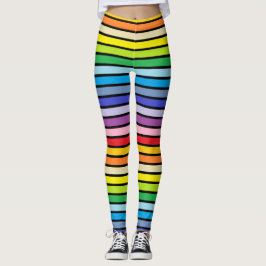 Zwart omlijnd brederspectrum regenboogstrips leggings