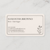 zwart omlijstte bloem visitekaartje (Achterkant)