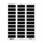 Zwart Onderscheiden Monogram retour adres labels (Full Sheet)