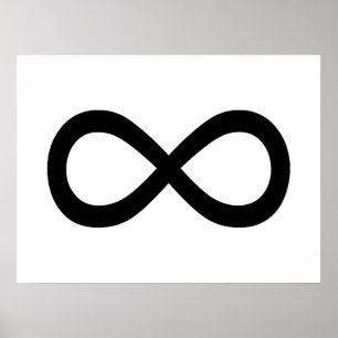 Zwart oneindigheidssymbool poster