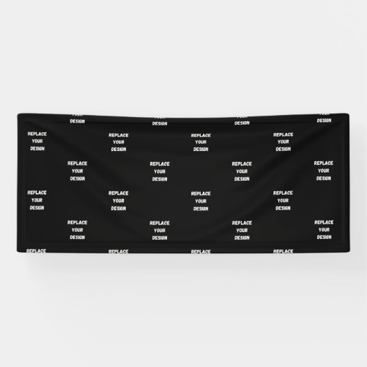 Zwart ontwerp met aangepaste foto of tekst spandoek (Horizontaal)