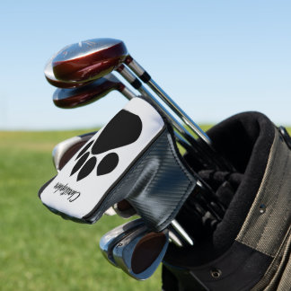 Zwart ontwerp met pootafdruk golfheadcover