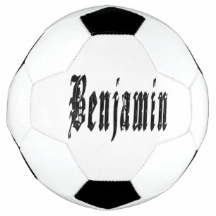 Zwart ontworpen Benjamin naam, voetbal