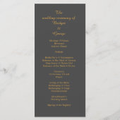 Zwart Onyx Modern  Deco bruiloft programma (Achterkant)