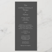 Zwart Onyx Modern  Deco bruiloft Programma (Achterkant)