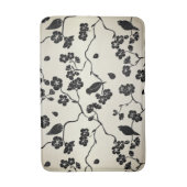 Zwart op Bronze Pattern Birds and Cherry Blossom Badmat (Voorkant Verticaal)