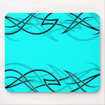 Zwart op Cyaan "Elegance" Mousepad