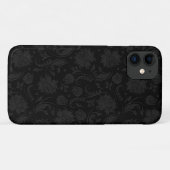 Zwart Op Donkergrijs  Bloemen Damasks 2 Case-Mate iPhone Case (Achterkant (horizontaal))