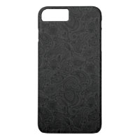 Zwart op donkergrijs Retro Paisley Damaserkant 2
