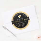 ZWART OP GELE bijenwas Lip Balm Label (Envelop)