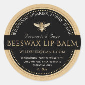 ZWART OP KRAFT Beeswax Lip Balm Label (Voorkant)