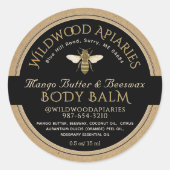 ZWART OP KRAFT Beeswax Lip Balm Label (Voorkant)