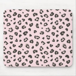 Zwart op Roze Leopard Print Mousepad Muismat