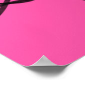 Zwart op roze lintkunst poster (Hoek)