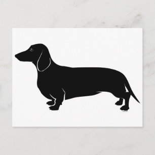 Zwart op White Dachsund Briefkaart