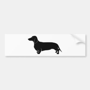Zwart op White Dachsund Bumpersticker