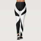 Zwart op White Elegant Leggings (Achterkant)