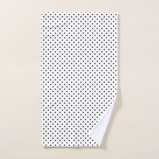 Zwart op White Polka Dot Pattern Bad Handdoek (Handdoek)