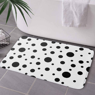 Zwart op White Polka Dot Pattern Badmat
