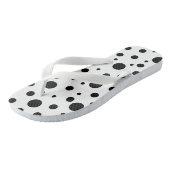 Zwart op White Polka Dot Pattern Teenslippers (Schuin)