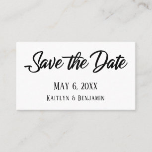 Zwart op White Save the Date & Wedding Detail Card Visitekaartje