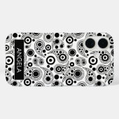 Zwart op wit cirkelvormig stip paisleystijlpatroon Case-Mate iPhone case (Achterkant (horizontaal))