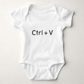 Zwart op wit Ctrl+V Plakken Romper (Voorkant)