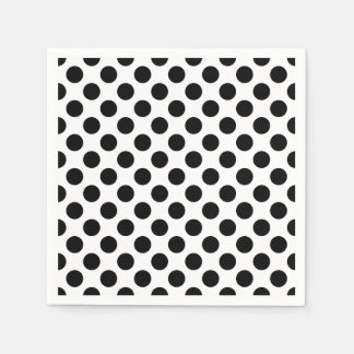 Zwart op wit groot formaat polka dots papier servet