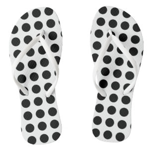 Zwart op Wit Groot Grootte Horizontale Polka Dots Teenslippers