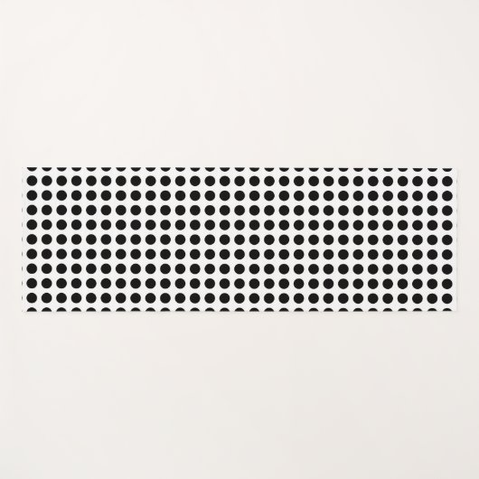 Zwart op Wit Groot Grootte Horizontale Polka Dots Yogamat (Voorkant (horizontaal))