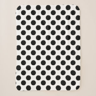 Zwart op wit grote grootte polka stippen sherpa deken