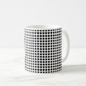 Zwart op Wit Klein Grootte Horizontale Polka Dots Koffiemok (Voorkant rechts)