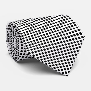 Zwart op Wit Medium Size Horizontale Polka Dots Stropdas