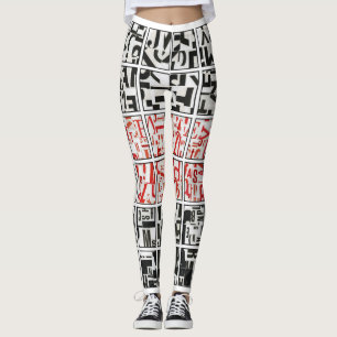 zwart op wit met rode leggings
