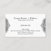 Zwart op wit paisley kant visitekaartje (Achterkant)