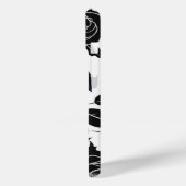 Zwart op Wit Rose Bloem Patroon Case-Mate iPhone Case (Achterkant / Links)