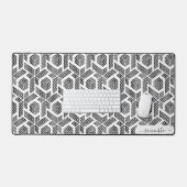 Zwart op wit stip geometrisch patroon bureaumat (Keyboard & Muis)