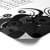 Zwart op witbruiloft 15 tafels Zitplaatsen Poster (Hoek)