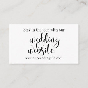 Zwart op Witte Mooie Typografie Trouwwebsite Informatiekaartje