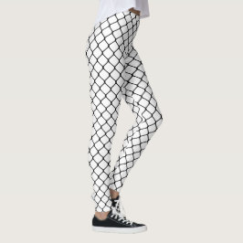 Zwart op witte visnetten leggings