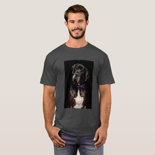 Zwart op zwarte Great Dane T-Shirt (Voorkant volledig)