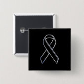 Zwart op zwarte stijlvolle lint vierkante button 5,1 cm (Voorkant /achterkant)