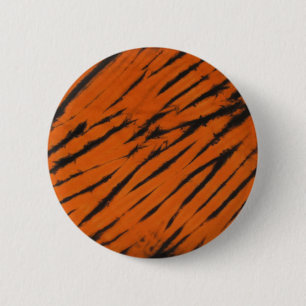 Zwart & Oranje Bengaals Stripe Button