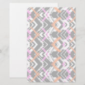 Zwart, Oranje en roze hand getekend pijlpatroon Briefpapier (Voorkant / Achterkant)