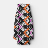 Zwart, Oranje en roze hand getekend pijlpatroon Flesjeskoeler (Voorkant)